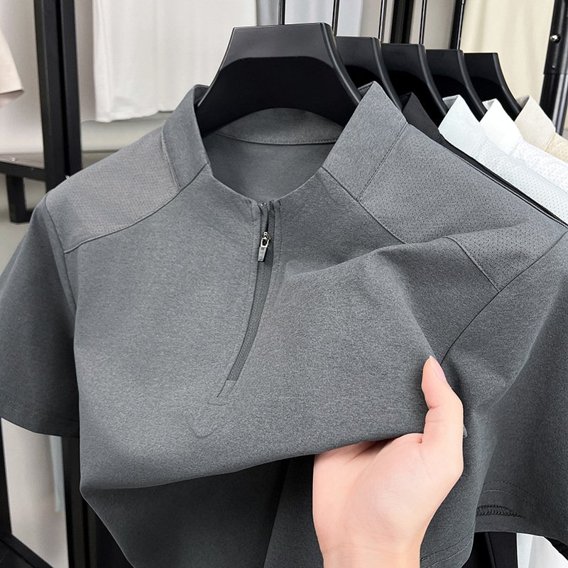 Premium Tech Knit Quarter-Zip Sport Shirt - Image 3
