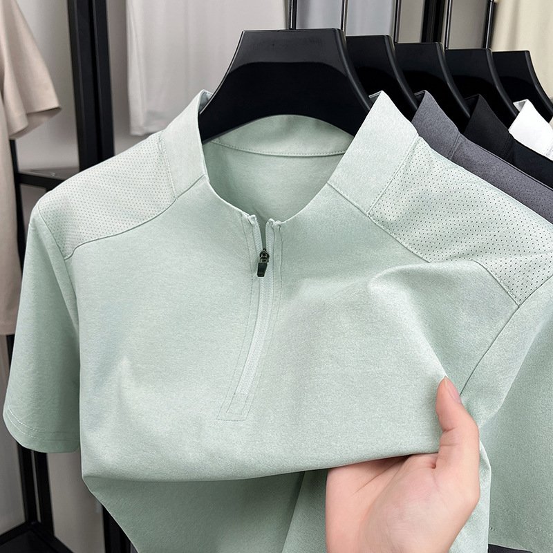 Premium Tech Knit Quarter-Zip Sport Shirt - Image 2