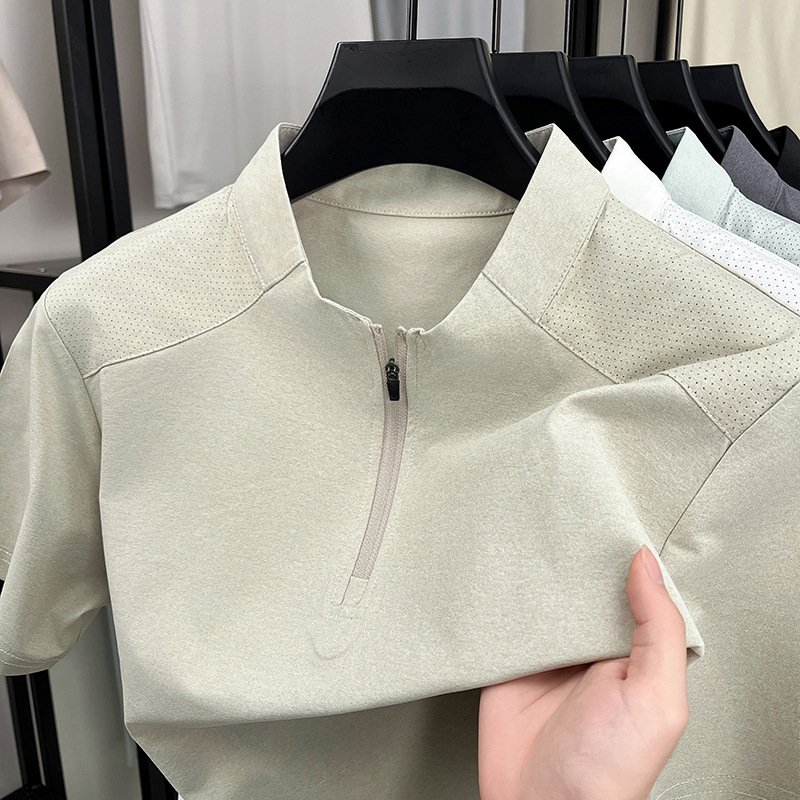 Premium Tech Knit Quarter-Zip Sport Shirt - Image 5