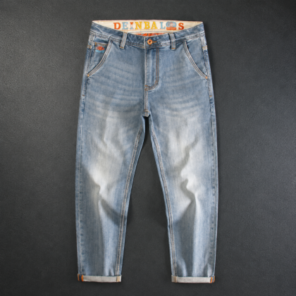 Men’s Light Wash Slim Fit Casual Denim Jeans